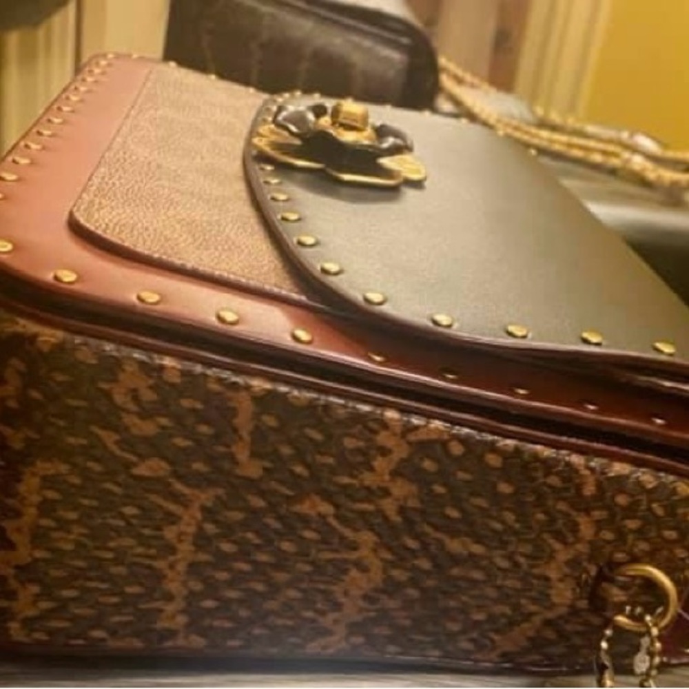 Unique and beautiful coach bag and bonus card holder!!! Only used one time! - Picture 4 of 10